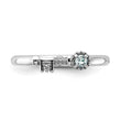 Sterling Silver Stackable Expressions Rhodium-plated Aquamarine and White Topaz Key Ring - Birthstone Company