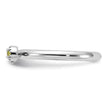 Sterling Silver Stackable Expressions Rhodium-plated Peridot and White Topaz Key Ring - Birthstone Company