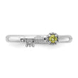 Sterling Silver Stackable Expressions Rhodium-plated Peridot and White Topaz Key Ring - Birthstone Company