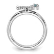 Sterling Silver Stackable Expressions Rhodium-plated Blue and White Topaz Key Ring - Birthstone Company