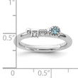 Sterling Silver Stackable Expressions Rhodium-plated Blue and White Topaz Key Ring - Birthstone Company