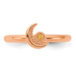 Sterling Silver Stackable Expressions Rose Gold-plated Citrine Moon Ring - Birthstone Company