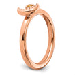 Sterling Silver Stackable Expressions Rose Gold-plated Citrine Moon Ring - Birthstone Company