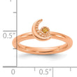 Sterling Silver Stackable Expressions Rose Gold-plated Citrine Moon Ring - Birthstone Company