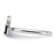 Sterling Silver Stackable Expressions RH-plated Garnet Peridot Apple Ring - Birthstone Company