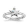Sterling Silver Stackable Expressions Rh-plated Blue/White Topaz Star Ring