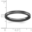 Sterling Silver Stackable Expressions Black-plated Grooved Ring