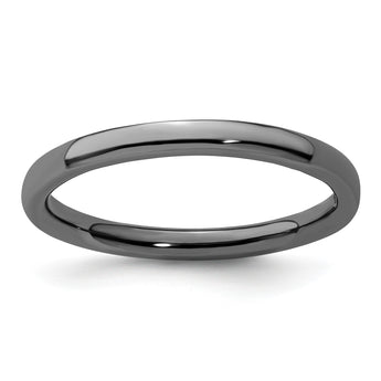 Sterling Silver Stackable Expressions Black-plated Polished Ring - Birthstone Company