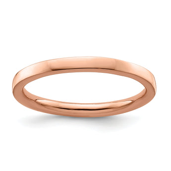 Sterling Silver Stackable Expressions Pink-plated Polished Ring