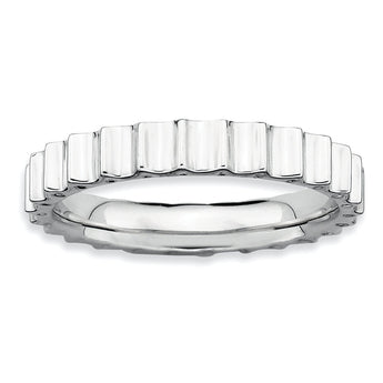 Sterling Silver Stackable Expressions Rhodium Ring