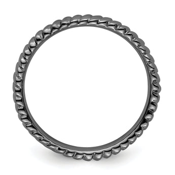 Sterling Silver Stackable Expressions Black-plated Ring