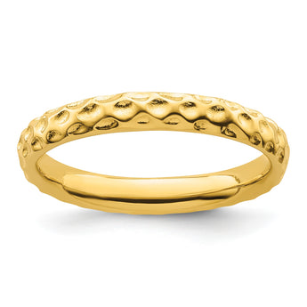 Sterling Silver Stackable Expressions Gold-plated Ring - Birthstone Company