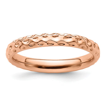 Sterling Silver Stackable Expressions Pink-plated Ring - Birthstone Company