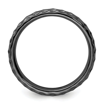 Sterling Silver Stackable Expressions Black-plated Ring