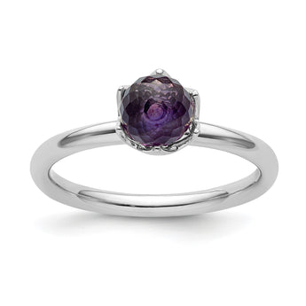 Sterling Silver Stackable Expressions Amethyst Briolette Ring, Size 7 - Birthstone Company