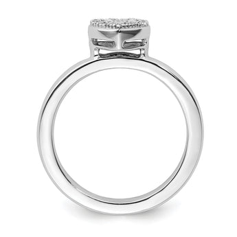 Sterling Silver Stackable Expressions Heart Diamond Ring - Birthstone Company