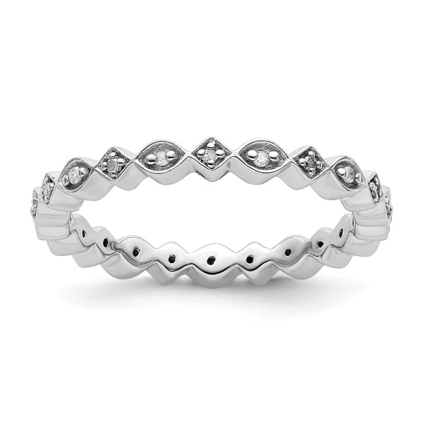 Sterling Silver Stackable Expressions Diamond Ring - Birthstone Company