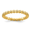 Sterling Silver Stackable Expressions Diamond Gold-plated Ring - Birthstone Company