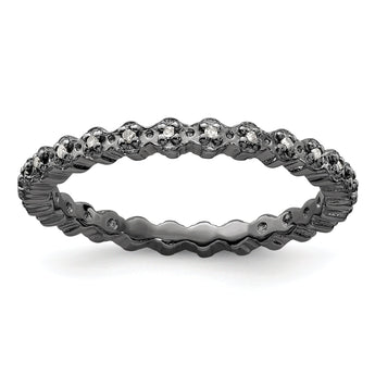 Black-Plated Diamond Eternity Ring in Sterling Silver (1/12 ct. tw.)