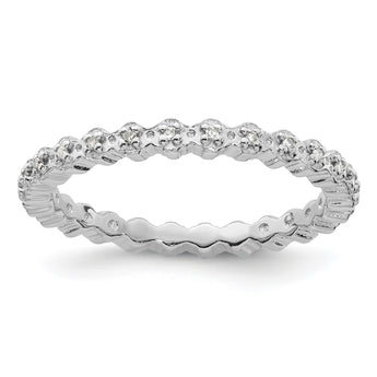 Sterling Silver Stackable Expressions Diamond Ring - Birthstone Company
