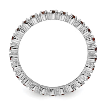 Sterling Silver Stackable Expressions Garnet Ring - Birthstone Company