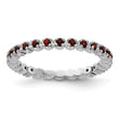 Sterling Silver Stackable Expressions Garnet Ring - Birthstone Company