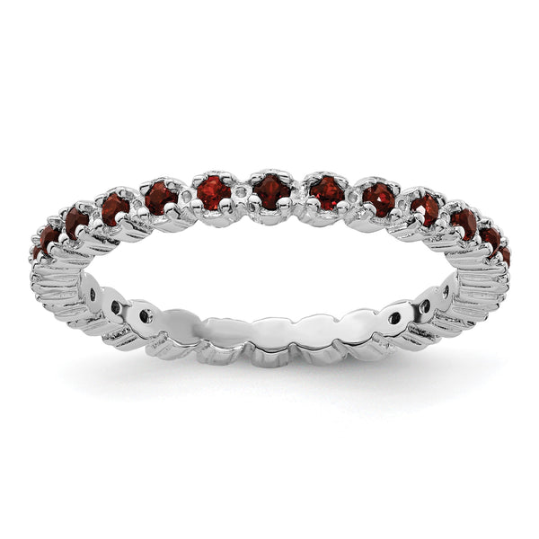 Sterling Silver Stackable Expressions Garnet Ring - Birthstone Company