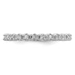Prong-Set White Topaz Eternity Ring in Sterling Silver, 2.25mm, Size 5–10