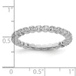 Prong-Set White Topaz Eternity Ring in Sterling Silver, 2.25mm, Size 5–10