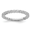 Prong-Set White Topaz Eternity Ring in Sterling Silver, 2.25mm, Size 5–10