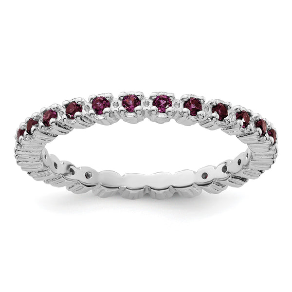 Sterling Silver Stackable Expressions Rhodolite Garnet Ring - Birthstone Company