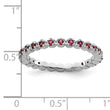 Sterling Silver Stackable Expressions Created Ruby Ring - Birthstone Company