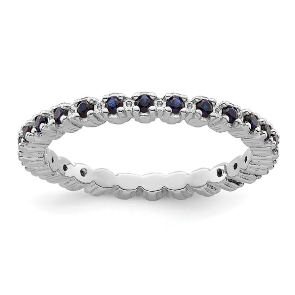 Sterling Silver Stackable Expressions Created Sapphire Ring - Birthstone Company