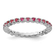 Sterling Silver Stackable Expressions Pink Tourmaline Ring - Birthstone Company