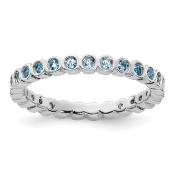 Sterling Silver Stackable Expressions Aquamarine Ring - Birthstone Company