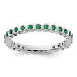Sterling Silver Stackable Expressions Created Emerald Ring - Birthstone Company