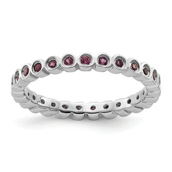 Sterling Silver Stackable Expressions Rhodolite Garnet Ring - Birthstone Company