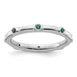 Sterling Silver Stackable Expressions Created Emerald Ring - Birthstone Company