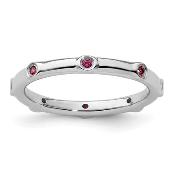 Sterling Silver Stackable Expressions Rhodolite Garnet Ring - Birthstone Company