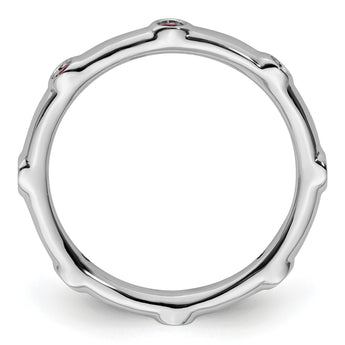 Sterling Silver Stackable Expressions Created Ruby Ring - Birthstone Company