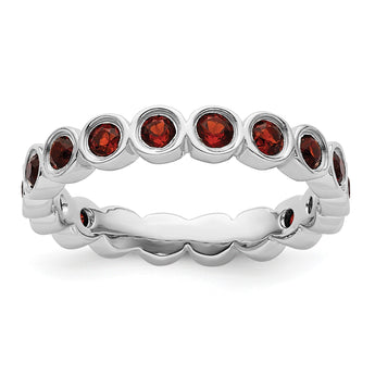 Sterling Silver Stackable Expressions Garnet Ring - Birthstone Company