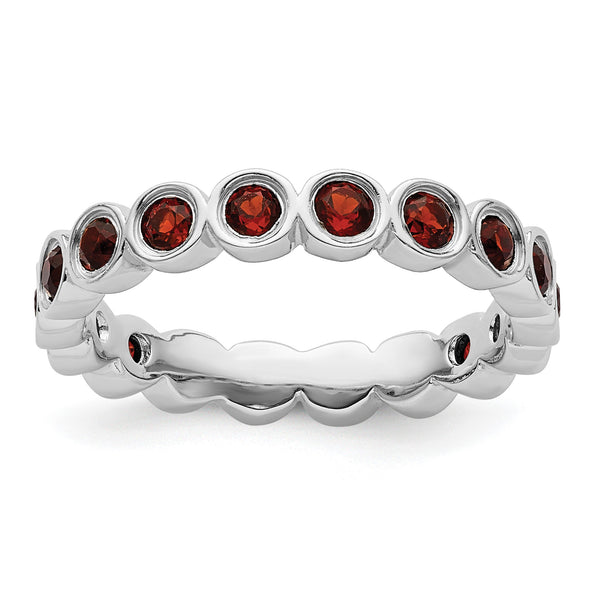 Sterling Silver Stackable Expressions Garnet Ring - Birthstone Company
