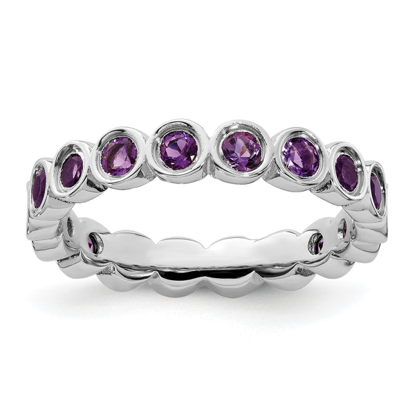 Sterling Silver Stackable Expressions Amethyst Ring - Birthstone Company