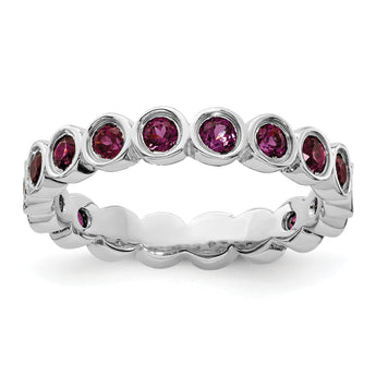Sterling Silver Stackable Expressions Rhodolite Garnet Ring - Birthstone Company