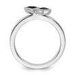 Sterling Silver Stackable Expressions Garnet Double Heart Ring - Birthstone Company