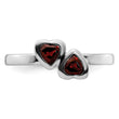 Sterling Silver Stackable Expressions Garnet Double Heart Ring - Birthstone Company