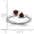 Sterling Silver Stackable Expressions Garnet Double Heart Ring - Birthstone Company