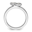 White Topaz Double Heart Ring in Sterling Silver, Size 5–10