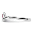 Sterling Silver Stackable Expressions Cr. Ruby Double Heart Ring - Birthstone Company