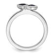 Sterling Silver Stackable Expressions Cr. Sapphire Double Heart Ring - Birthstone Company